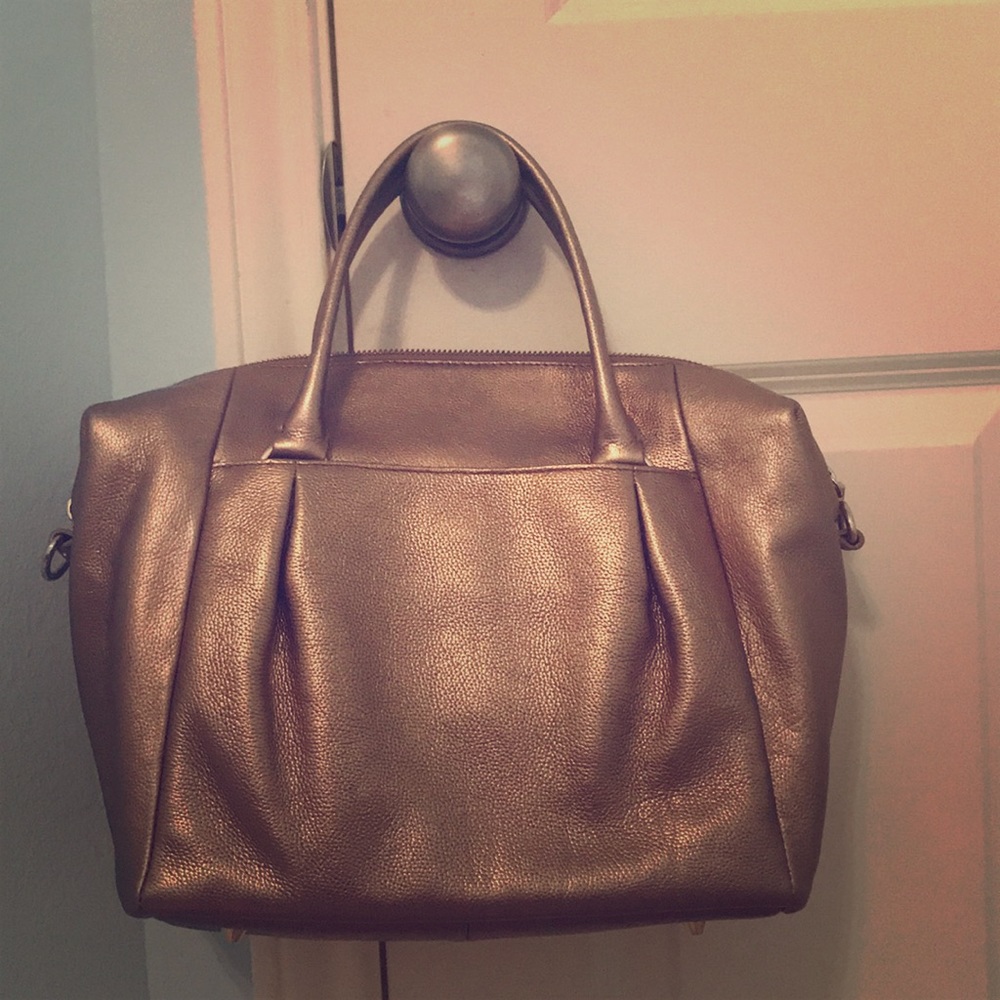 Elaine Turner Medium Gold Satchel Purse